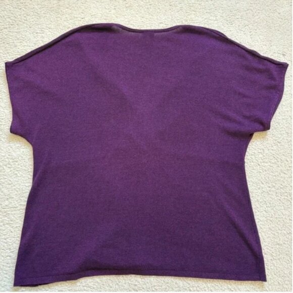 Eileen Fisher lagenlook purple tunic top, cotton/silk blend, 1X EUC - Picture 5 of 5